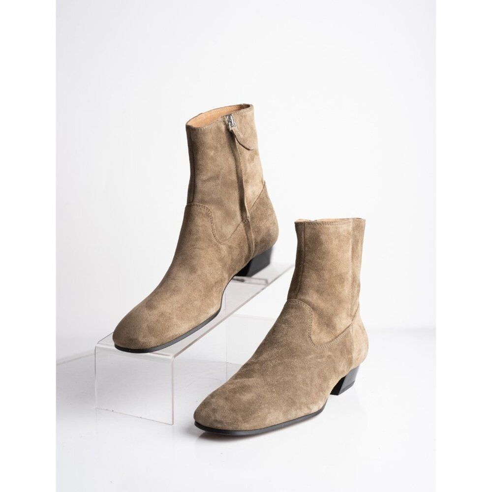 Massimo Dutti Womens Suede Ankle Boots bootie Khaki Tan US 11 EU 42 NWB 1106/550